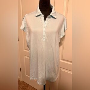 Walter Hagen Blue Short Sleeve Polo Button Down Shirt